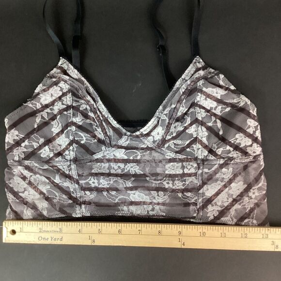 Intimately Free People Bralette- Sz Medium- Striped Floral- Ivory Comb Sheer NWT - Picture 8 of 8